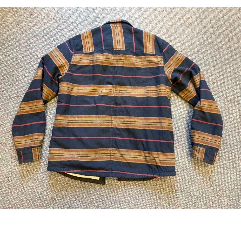 The North Face Campshire Sherpa Lined Shirt Jacket Navy Stripe NF0A4QPM Mens S